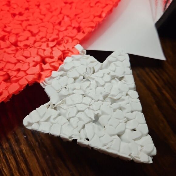 Vtg Melted Plastic Popcorn Heart Valentines Day Decoration 17" White Arrow - Picture 12 of 16